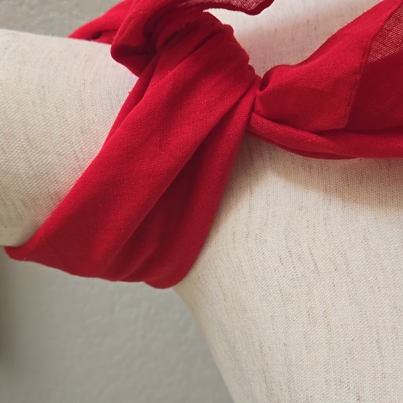 Vixen By Micheline Pitt Ghostbusters Collection Red Cotton Scarf, NWT - Picture 3 of 7